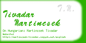 tivadar martincsek business card